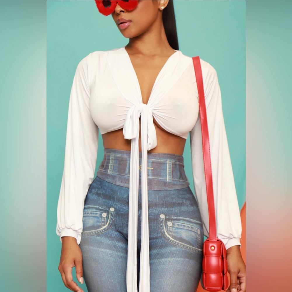 Izzy Ruffle Tie Crop Top